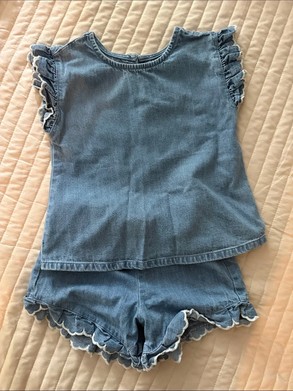 Old Navy Light Blue Denim Ruffle Set